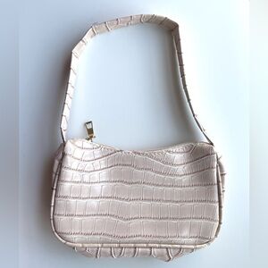Mini Faux Croc-Embossed Evening Shoulder Bag